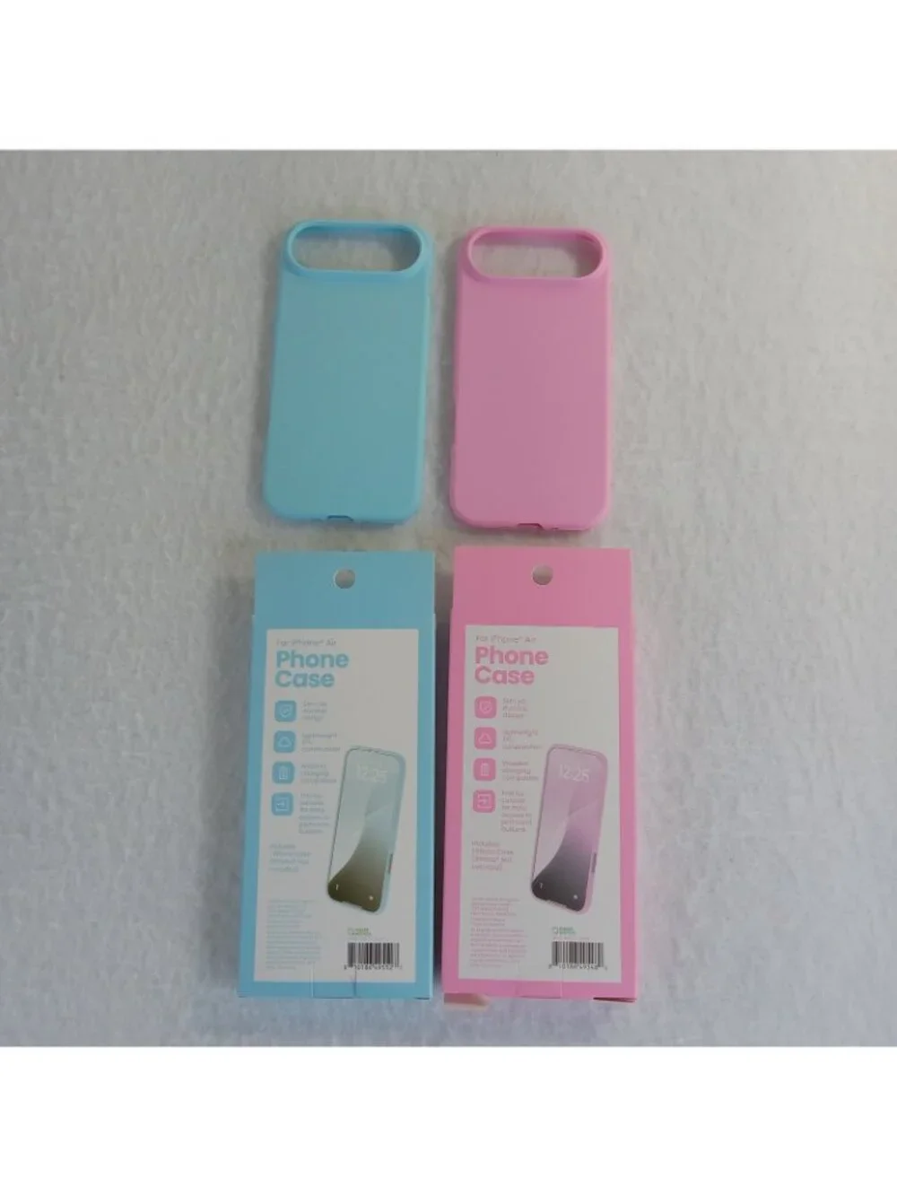 2-Pack Slim TPU Phone Case for iPhone Air Blue Pink Wireless Charging Compatible